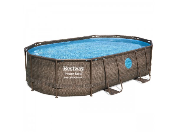 Каркасний басейн Bestway Ротанг 56946 (488х305х107) з піщаним фільтром