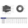 Муфта ПВХ Effast розбірна з нар. різьбленням d32x1" (Арт: 2-19257)