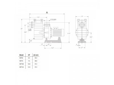 Насос Hayward HCP401253E1 KAN1270 T2.B (380В, 137 м3/ч, 12.5HP)