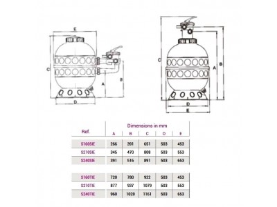 Фильтр Hayward PRO S160TIE (6 м3/ч, D400)