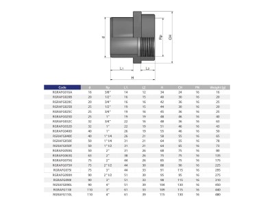 Ниппель ПВХ Effast переходной с внутр. резьбой d25x1/2"