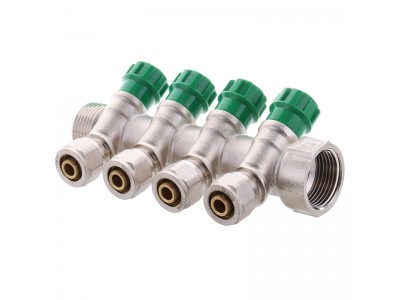 Коллектор вентильный с фитингом KOER KR.1124-4 1”x4 WAYS (KR2834)