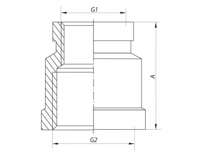 Муфта редукционная 1/2"х1" KOER KF.C0610 (KF0016)