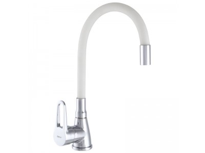 Смеситель для кухни ZERIX SOP7 045 с белым гибким изливом (ZX2668)