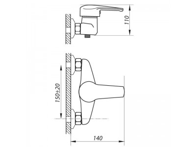 Смеситель для душа ZERIX LOP-B 048 (ZX2647)