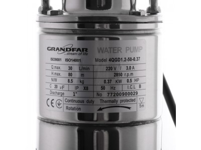 Насос скважинный шнековый GRANDFAR 4QGD 1,2-50-0,37-10M (GF1306)