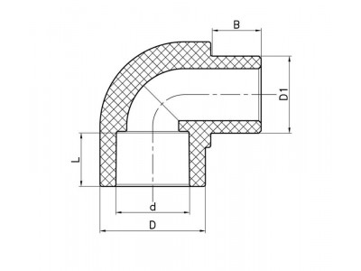 Угол KOER K0265.PRO 20 PPR 90 ВН (KP2909)