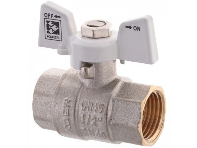 Кран шаровый KOER 1/2" ГГБ (KR.217.W) белый (KR0177)