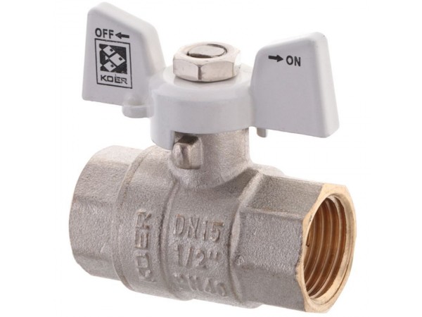 Кран шаровый KOER 1/2" ГГБ (KR.217.W) белый (KR0177)