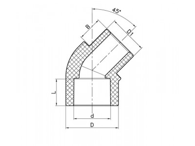 Угол KOER K0264.PRO 25 PPR 45 ВН (KP2908)
