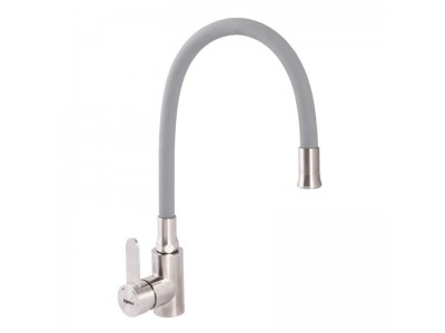 Смеситель для кухни ZERIX LR74004-9 с серым гибким изливом (LL1204)