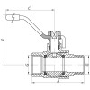 Кран шаровый KOER 1 1/2" ГШР ГАЗ (KR.215.G) (KR0126)