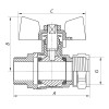 Кран шаровый KOER WING 20x3/4F (KR.352) (LL1660)