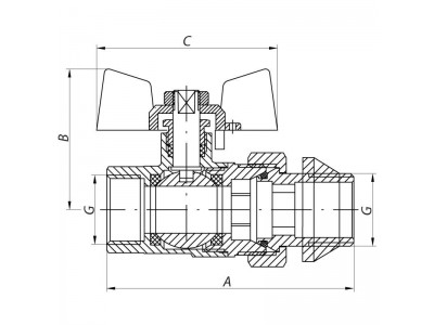 Кран с американкой 1/2" "антипротечка" (KOER KR.227.W-Gi) белый (KR0190)