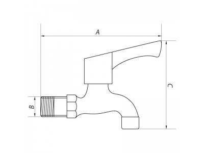 Кран для холодной воды 1/2 MIXXUS BIB-01 (нерж. сталь) (SS0050)