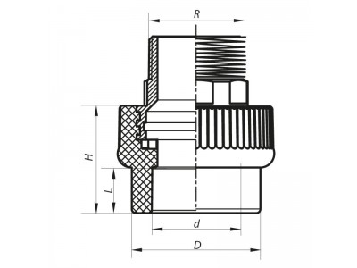 Муфта НР 50x1.1/2M PPR KOER K0101.PRO (KP0120)