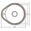 Мойка кухонная ZERIX Z4843-08-180E (satin) (ZX1598)