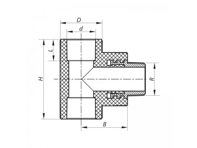 Тройник НР 32x1M PPR KOER K0112.PRO (KP0133)