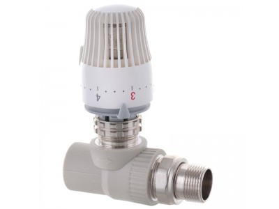 Кран термостатический с термоголовкой прямой PPR 25x3/4 KOER K0156.PRO (KP0199)