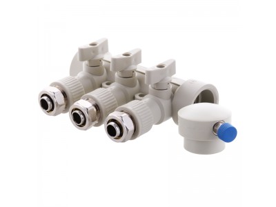 Коллектор распределительный 3-way с фитингом (40x20) PPR KOER K0191.PRO (KP2556)