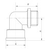 Кут 3/4'' НВ (хром) KOER KF.L08MF.CHR (KF0128)