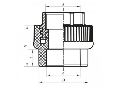 Муфта ВР 40x1.1/4F PPR KOER K0091.PRO (KP0109)