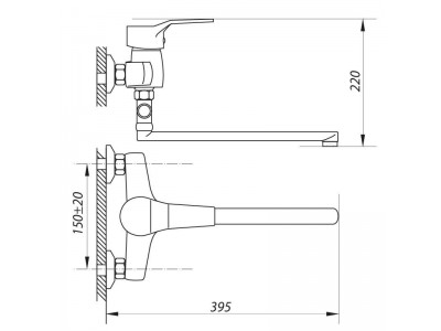Смеситель для ванны ZERIX EDN 181 (ZX0031)