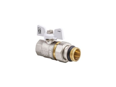 Кран с американкой 1/2" "антипротечка" (KOER KR.227.W-Gi) белый (KR0190)
