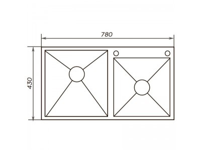 Мойка кухонная ZERIX ZUS7843-HM (ZM0573)