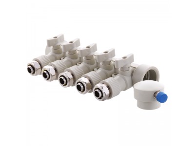 Коллектор распределительный 5-way с фитингом (40x20) PPR KOER K0193.PRO (KP2558)
