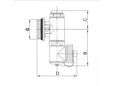 Концевая сливная группа Roho R611-100 - 1" (с краном Маевского) (RO0153)