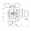 Кран с американкой Roho R106-100 - 1" угловой (RO0091)
