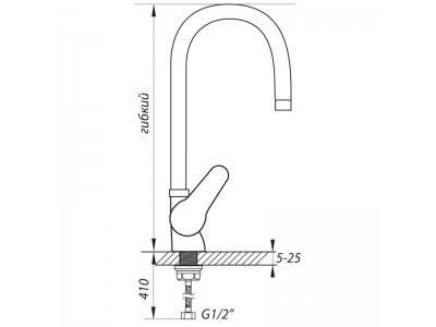Смеситель для кухни ZERIX SOP7 146 с зеленым гибким изливом (ZX2656)