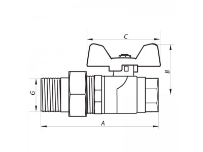 Кран шаровый с американкой 1/2" ГШБ (NF.921) NOLF (NF2961)