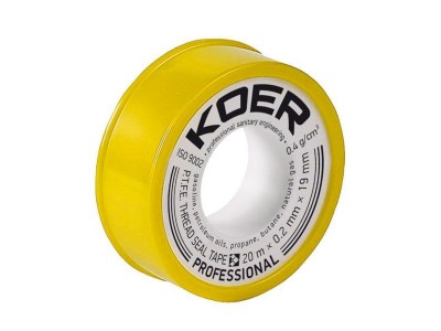 ФУМ лента для газа KOER STP-02 PRO 20M*0.2mm*19mm (KR0122)