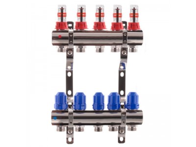 Коллекторный блок с расходомерами KOER KR.1110-05 1”x5 WAYS (KR2642)