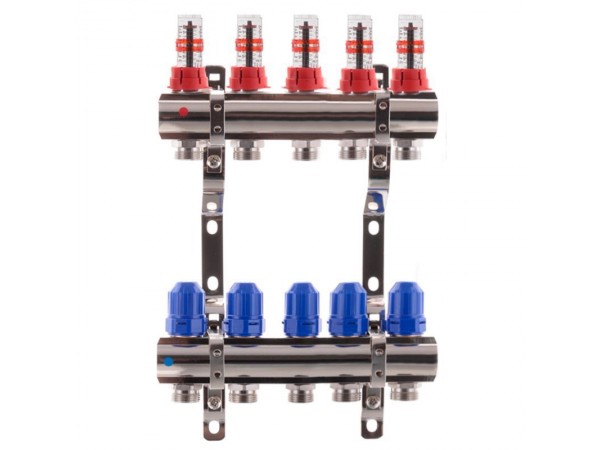 Коллекторный блок с расходомерами KOER KR.1110-05 1”x5 WAYS (KR2642)
