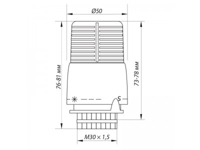 Термоголовка с выносным датчиком M30x1.5 KOER KR.1332 (KR2678)