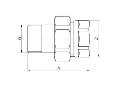 Сгон американка (хром) 1" прямой KOER KR.341.CHR (KR2704)