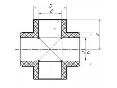 Крестовина 25 PPR KOER K0026.PRO (KP0032)