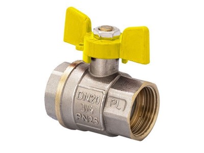 Кран шаровый FERRO PL 3/4" ГГБ ГАЗ art. 602 (латунный шар) (FE0560)