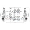 Коллектор со встроенным смесит. узлом KOER KR.S1011-4 1"х4 SUS304 и евроконусами 3/4-16 (KR2927)
