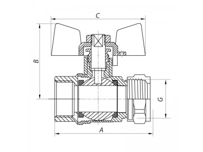 Кран шаровый СК WING 16x1/2F (WP0002)