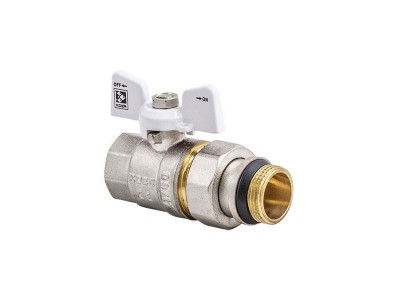 Кран с американкой 3/4" "антипротечка" (KOER KR.227.W-Gi) белый (KR0192)