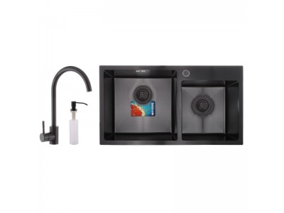 Набор MIXXUS SET-7843D-220x1.0-PVD (мойка+смеситель+диспенсер) (MX0585)