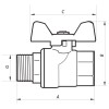 Кран шаровый 1/2" ГШБ (NF.721) NOLF (NF2948)