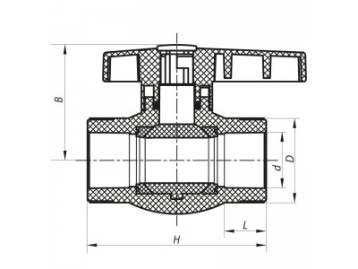 Кран шаровый PPR КШ для хол. воды 32 (KOER K0084.PRO) (KP0101)