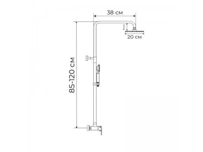 ZERIX LR72403-1 Душевая колонна со смесителем из нерж. стали SUS304 (5 шт/ящ)