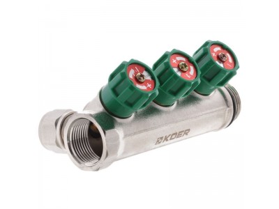 Коллектор вентильный с фитингом KOER KR.1123-3 3/4”x3 WAYS (KR2830)