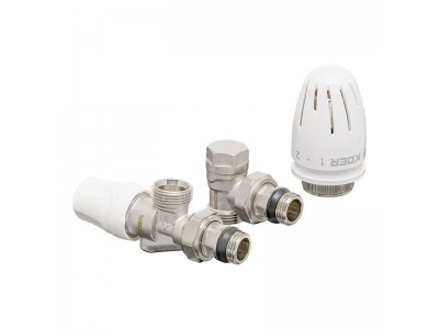 Комплект для подключения радиатора KOER SET-16 - 1/2"x3/4" (осевой) с термоголовкой НН (KR3179)